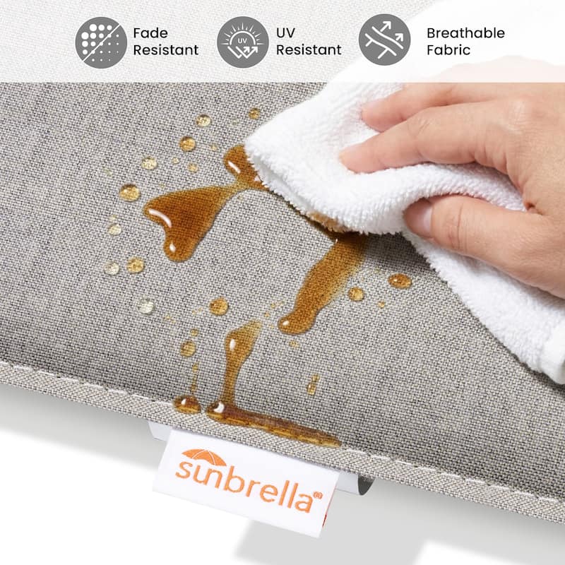 Outdoor Bar Stools Patio Cast Aluminum Swivel Barstools with Sunbrella Cushion