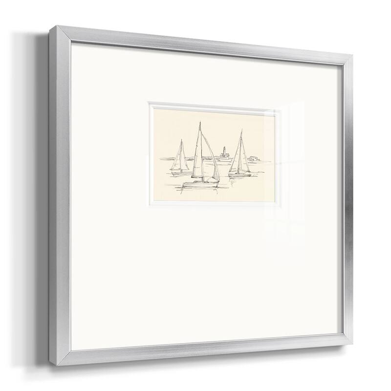 Coastal Contour Sketch IIPremium Framed Print