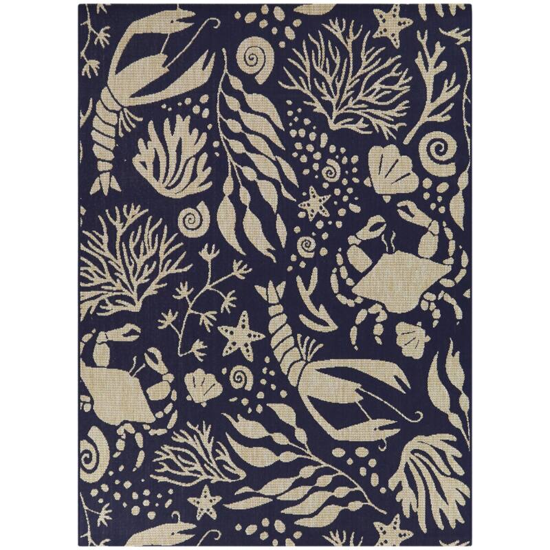 Ariel Tropical Coastal Area Rug