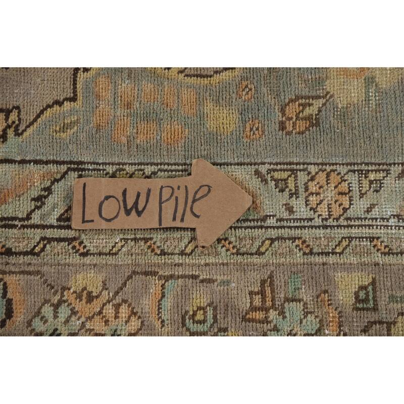 Hand Knotted Oriental 100% Wool Carpet Traditional Floral Brown Tabriz Area Rug - 11' 3'' X 7' 10''