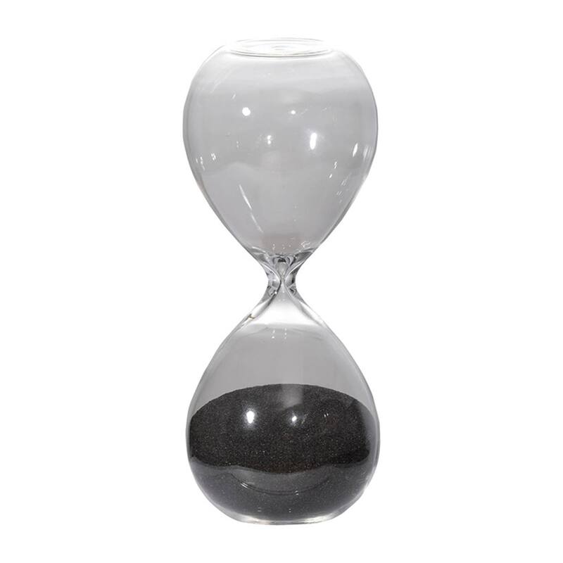 Set of 2, 8" Ferdinand 30-Minute Hourglass, Black Sand