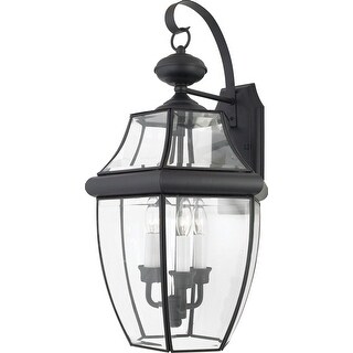 Newbury 3-Light Outdoor Wall Lantern in Mystic Black