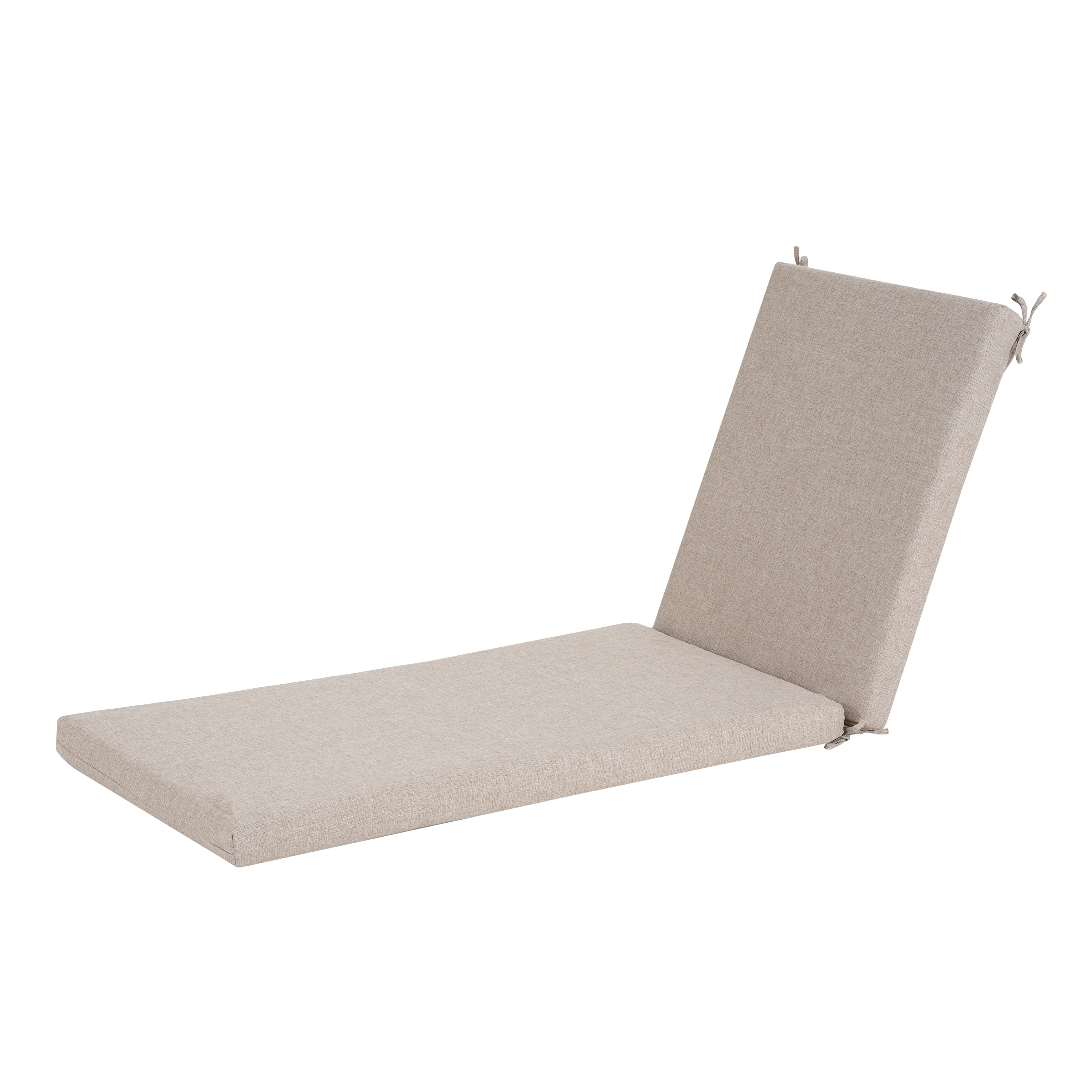 Roomfitters Noah Outdoor Chaise Lounge Cushion with Ties, Water Repellent Fabric, Patio Pad