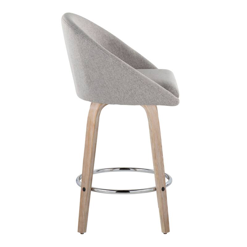 Carson Carrington Livesey High Back 26" Fixed-Height Counter Stool with Bent Wood Legs & Round Footrest (Set of 2)