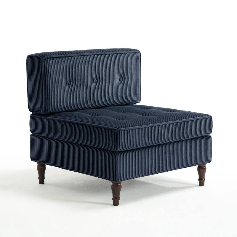 Modular Corduroy Armless Chair Upholstered Lounge Sofa