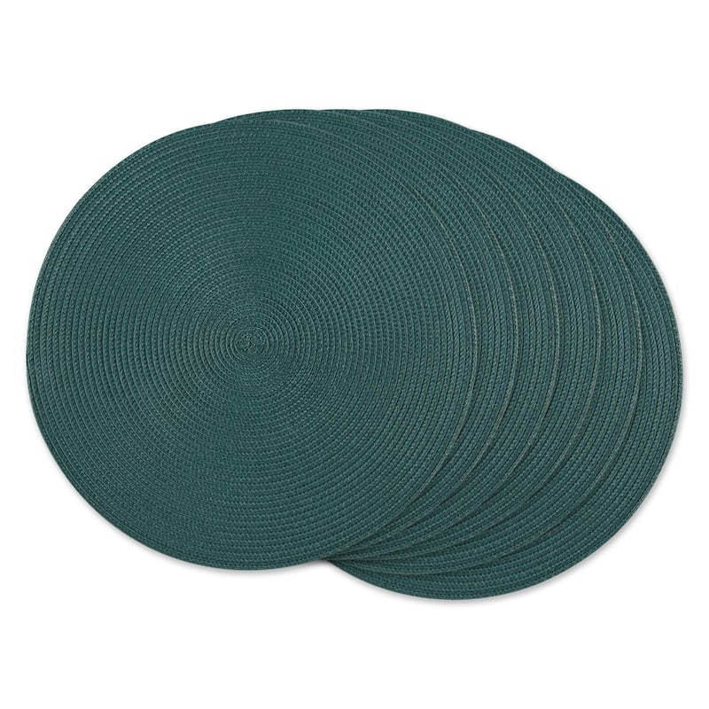 DII White Round PP Woven Placemat Set of 6