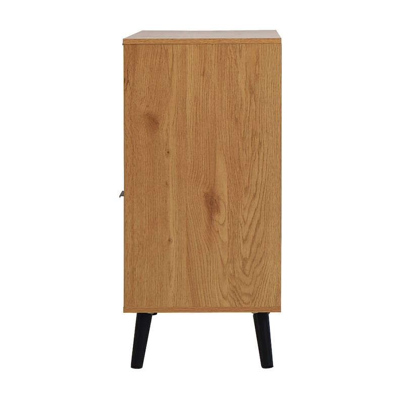Wood Sideboard Buffet Cabinet with 3 Drawers & Adjustable Shelf & Door