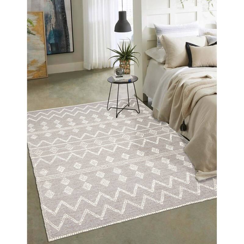 ECARPETGALLERY Braid weave Sienna Brown Wool Rug - 5'11 x 9'3