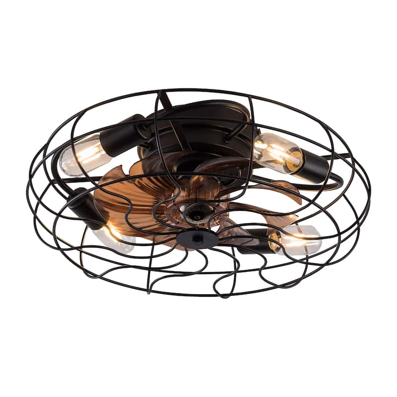 19" Ceiling Fan Light with 6 Speed Remote 8 Blade Reversible DC Motor