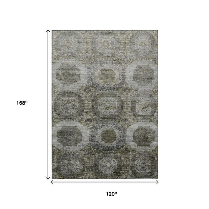 HomeRoots Medallion Transitional Rectangle Outdoor Rug