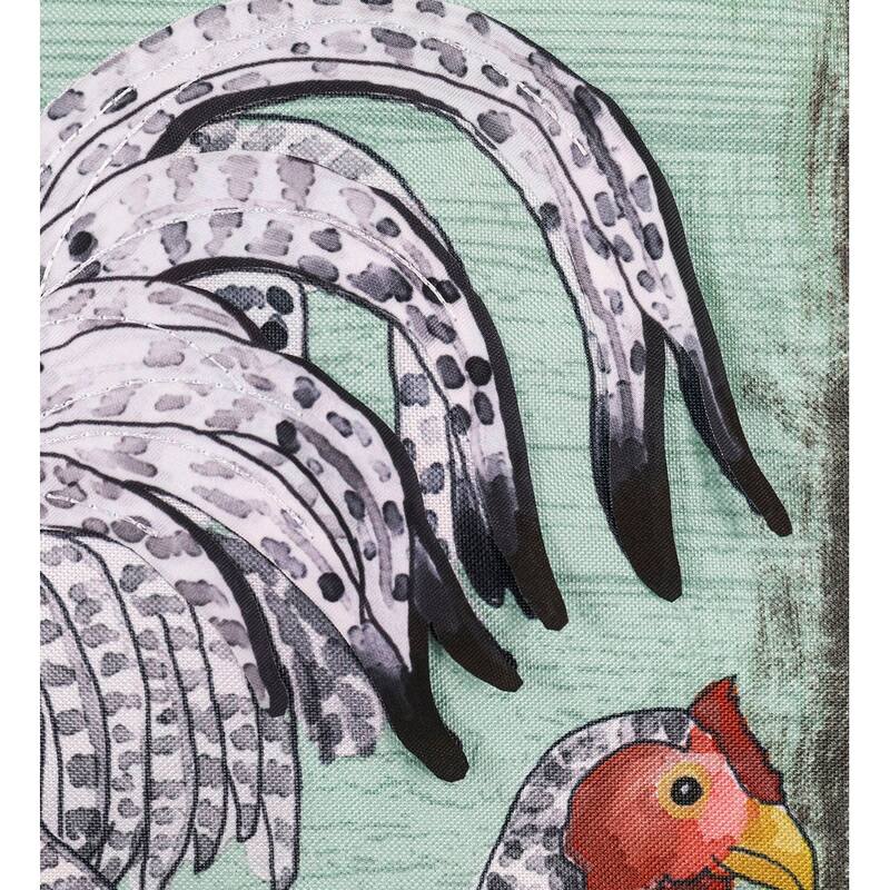 12.5 in. x 18 in. Welcome Rooster Garden Linen Flag