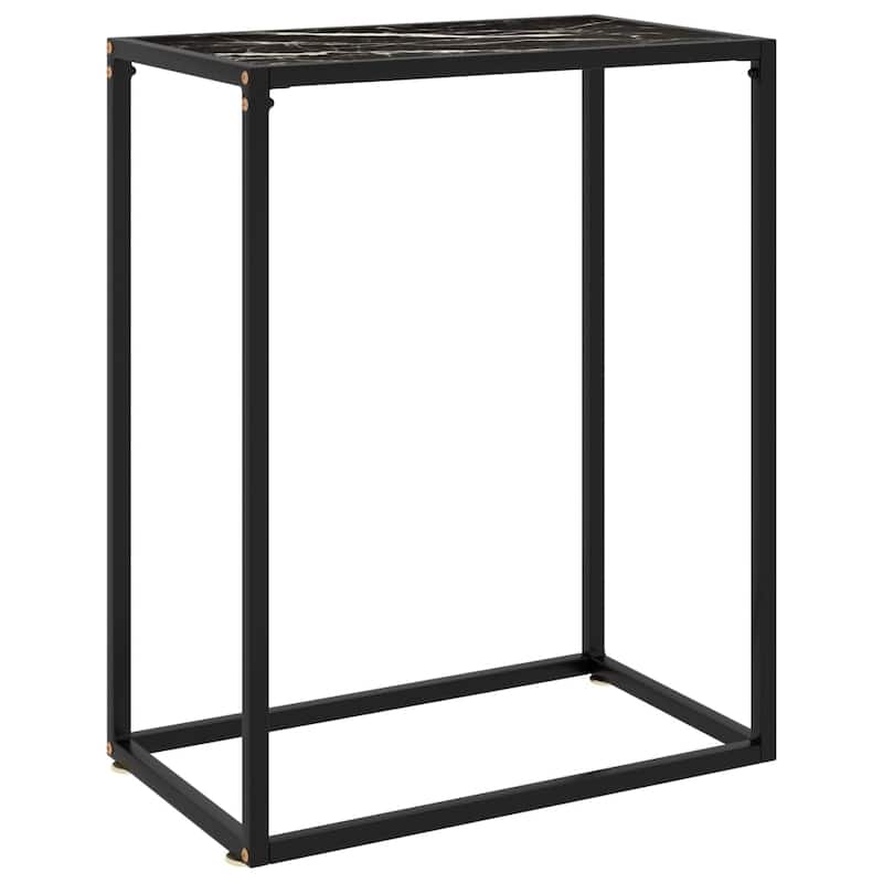 vidaXL Console Table Black 23.6"x13.8"x29.5" Tempered Glass - 23.6" x 13.8" x 29.5"