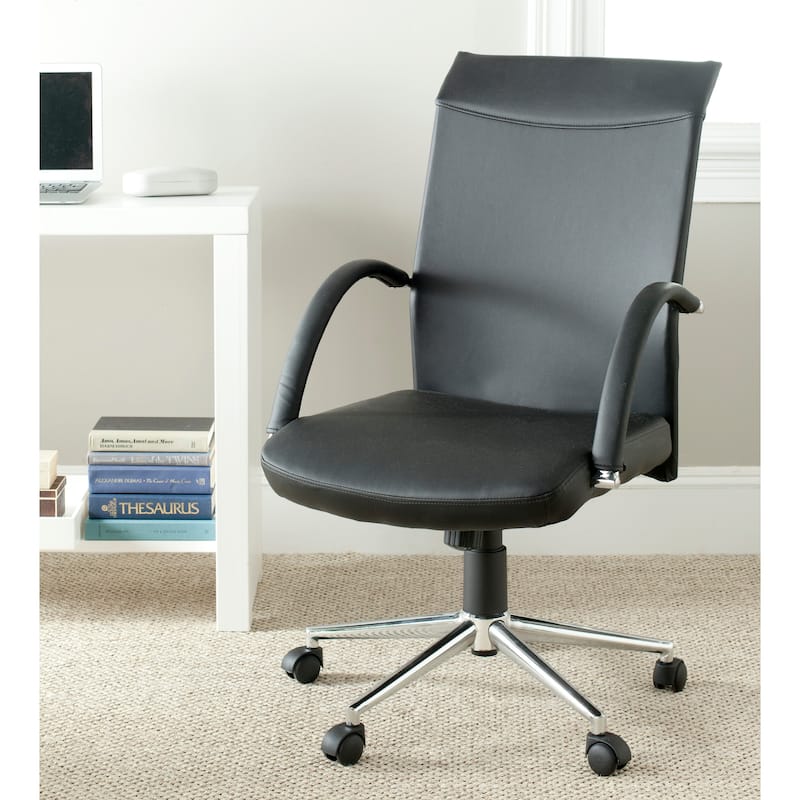 SAFAVIEH Maura Black Desk Chair - 22.4" x 27.6" x 41.3" - 22Wx28Dx41H