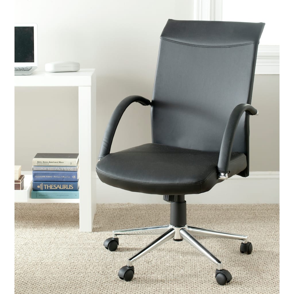 SAFAVIEH Maura Black Desk Chair - 22.4" x 27.6" x 41.3" - 22Wx28Dx41H