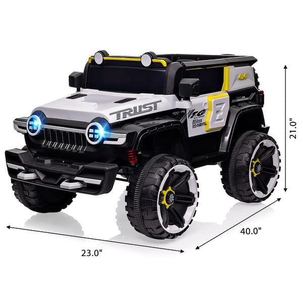 dimension image slide 1 of 2, Ride on Truck Car for Kids Ages 3-6, 12V Electric Toy Car