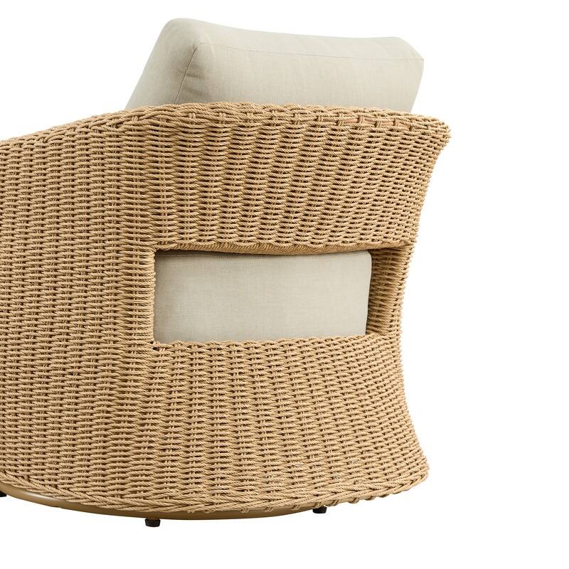 Spruce & Spring Patio Fruniture Outdoor Swivel Chair and Side Table