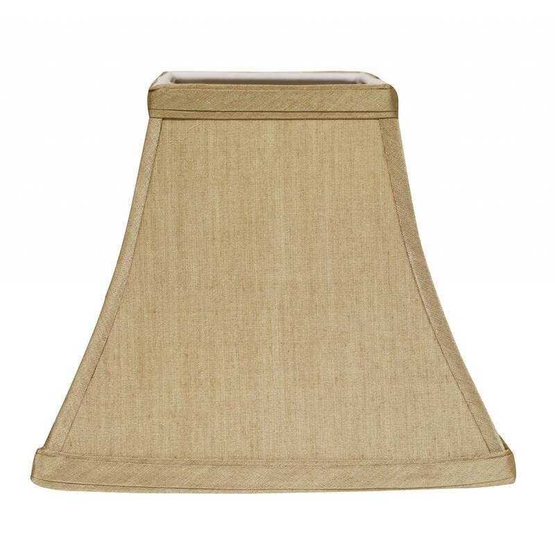 HomeRoots 8" Pale Brown Square Bell No Slub Lampshade - 8
