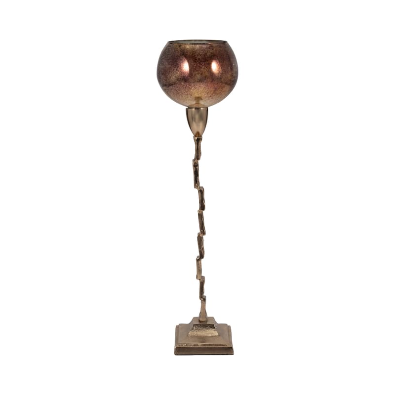 Sagebrook Home Modern Glam Metal Gold Novelty Tealight Holder With Base