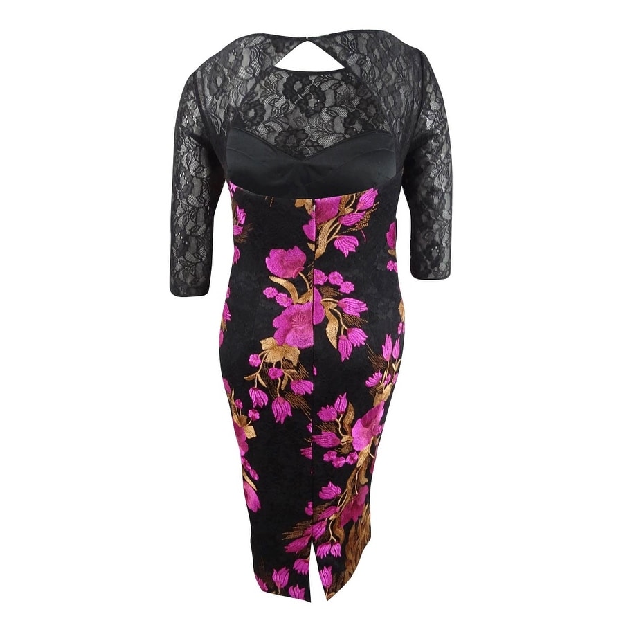 embroidered lace sheath dress