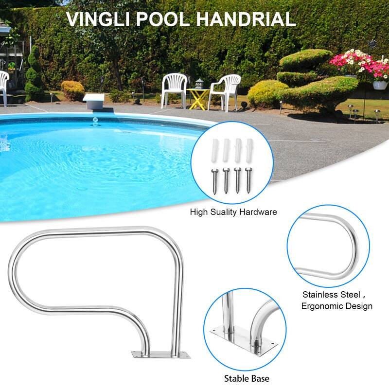 Swimming 3-Bend Stainless Steel Pool Hand Rail for Inground Pool