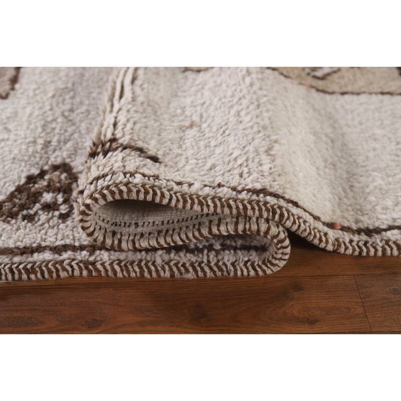 Tribal Anatolian Turkish Runner Rug Beige Wool Carpet - 3'4"x 12'3"