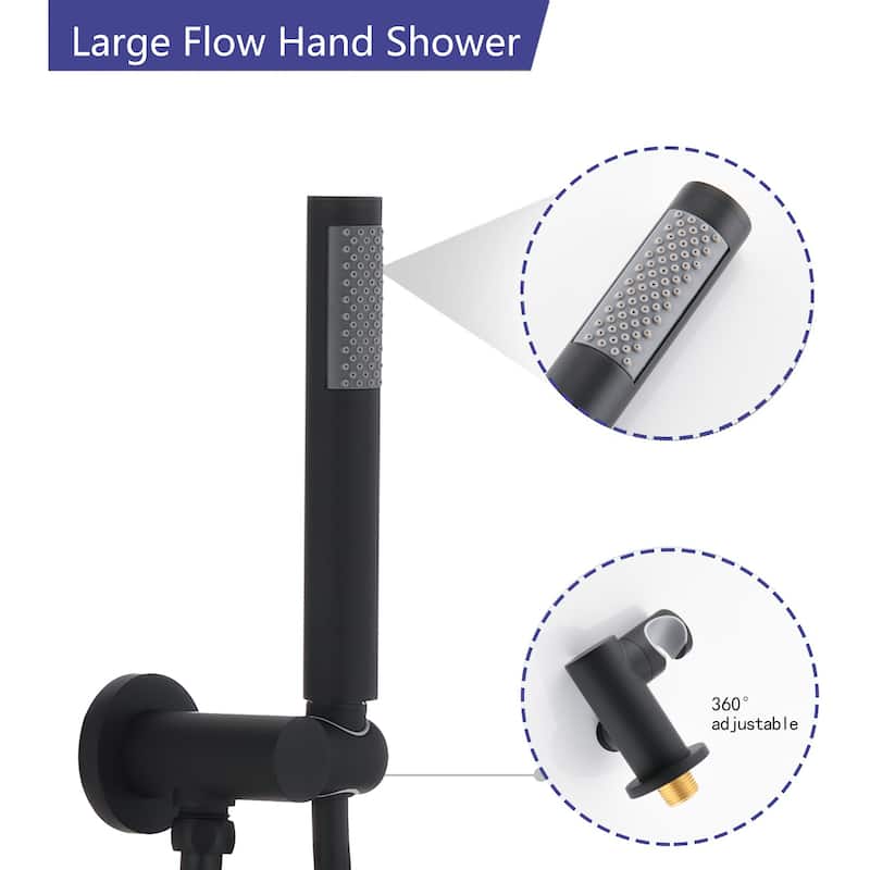 YASINU Modern Wall Mount Bathtub Shower with Handshower Tub Filler Faucet