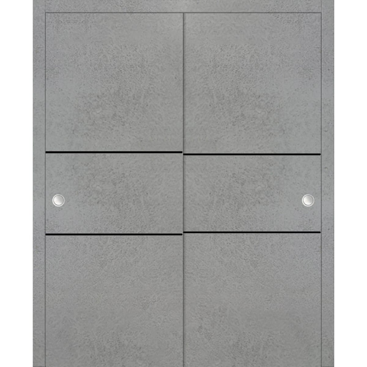 SartoDoors Planum 0014 | Bedroom Door Interior Door | Solid Wood | Hardware Set | 36x80, Concrete Bathroom Door Pantry Door