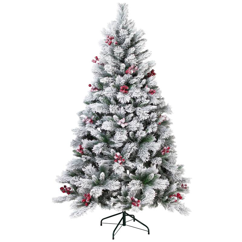 Full Flocked Fairfield Fir Artificial Christmas Tree - 6.5' -Unlit - 6.5 Foot