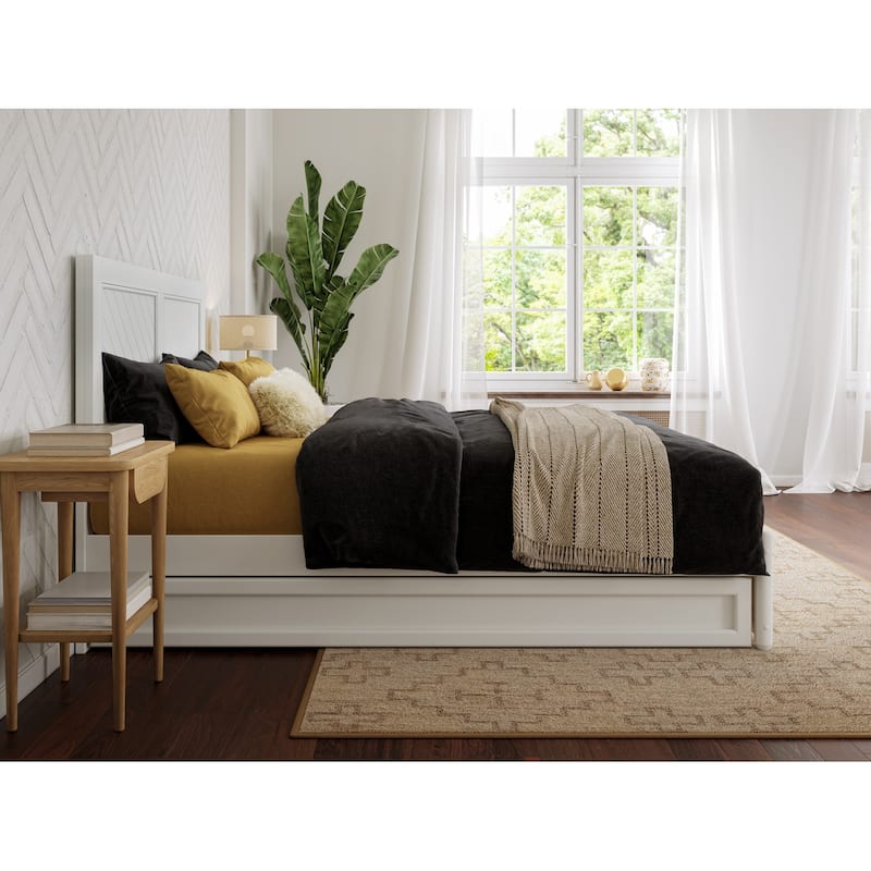 Clayton Platform Bed with Panel Footboard and Twin Trundle