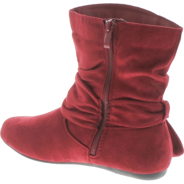 red suede slouch boots