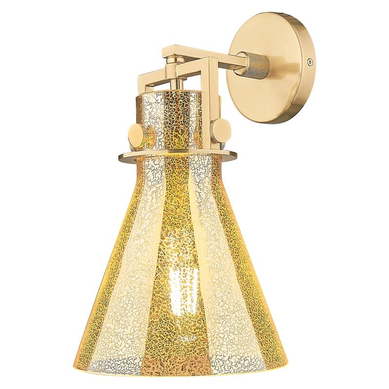Innovations Lighting 411-1W-G411-8ME Newton Cone 14" Tall Bathroom - Champagne Bronze