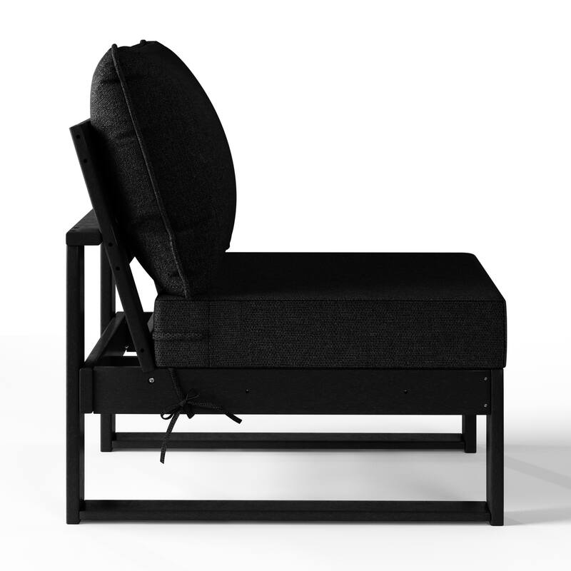 Endless Patio Deep Seating Armless Chair with Black Frame
