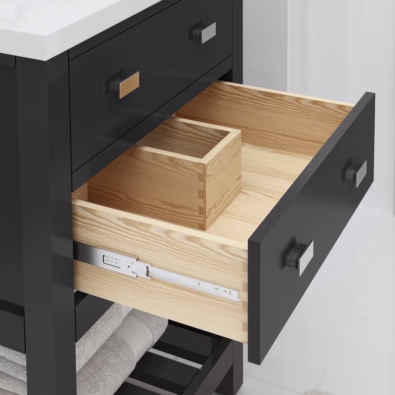 Viola 24 In. Ceramic Sink Top Vanity in Espresso with Single Faucet