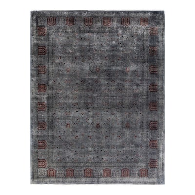 Contemporary Overdyed Wool Hand Knotted Area Rug - 9' 2" x 11' 9"