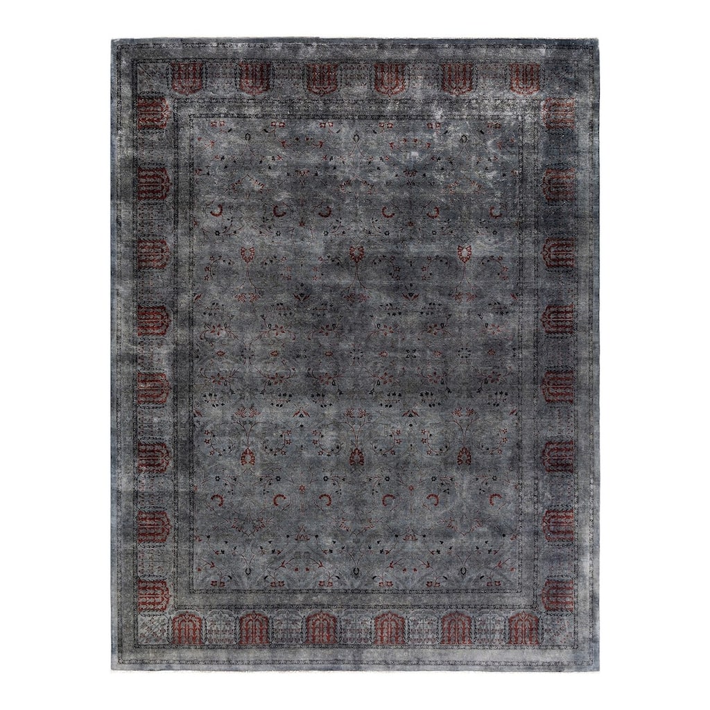 Contemporary Overdyed Wool Hand Knotted Area Rug - 9' 2" x 11' 9"