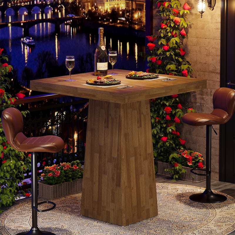 Square Bar Table 31.5 Inch Small Counter Height Pub Dining Table - 31.5" L x 31.5" W x 39.37" H