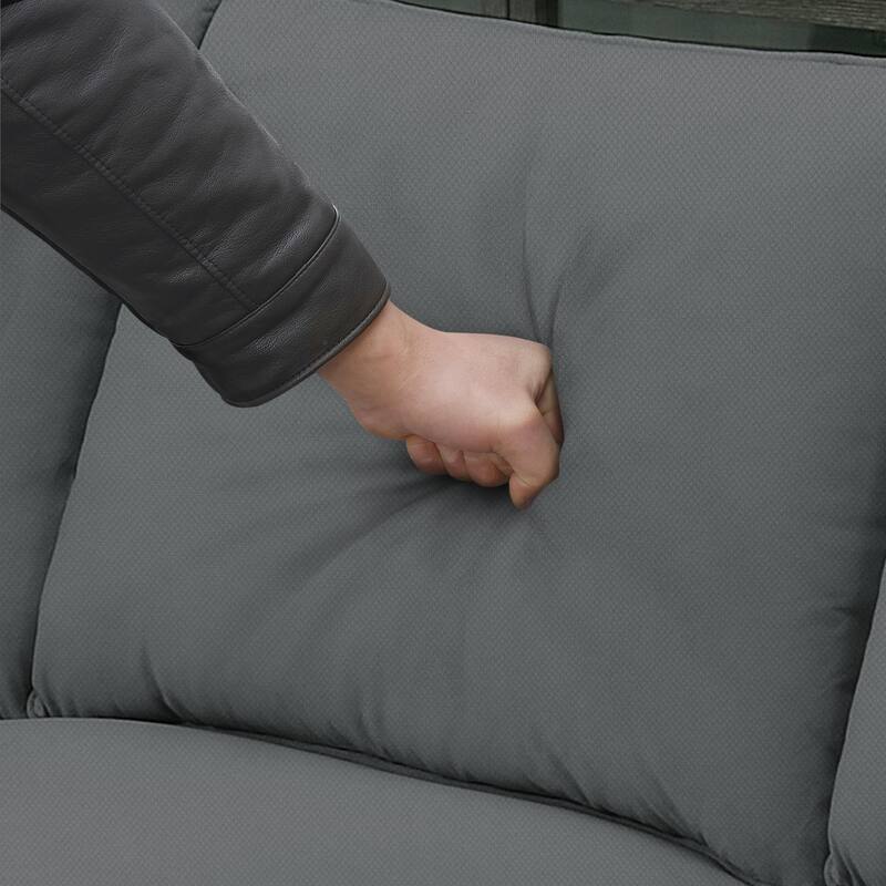 112" Fabric 7-Piece Modular Sectional Sofa with Ottoman and 3 Pillows