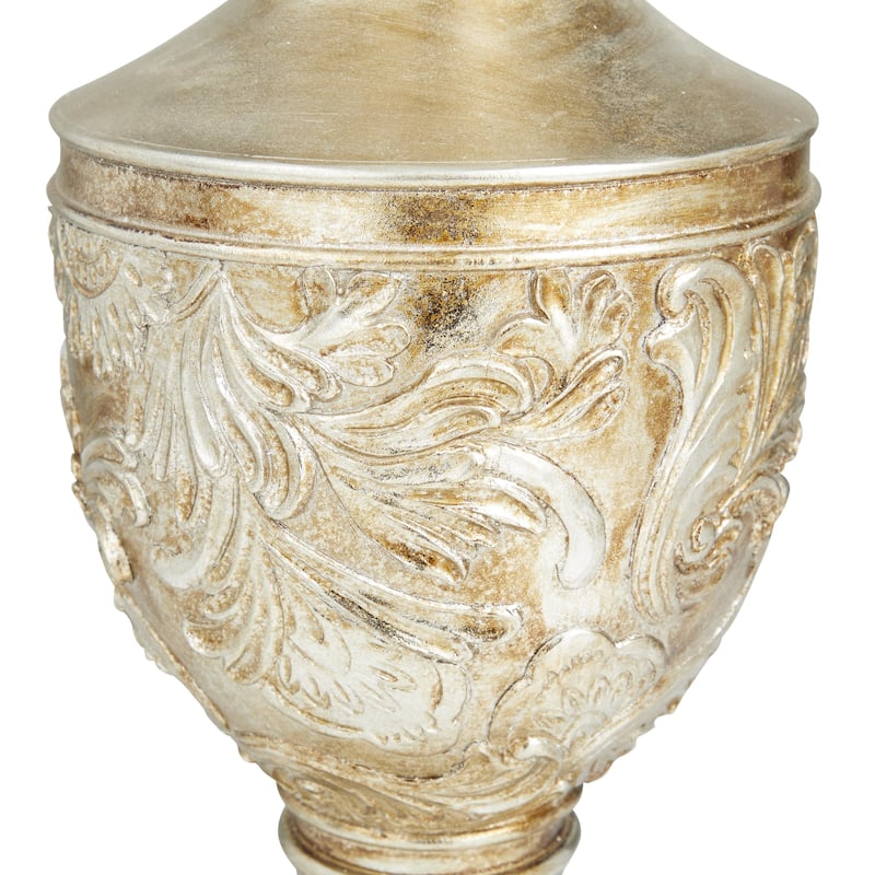 Polystone Carved Decorative Vase - Gold - Roche River Decor