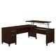 preview thumbnail 24 of 67, Bush Somerset 72W 3 Position Sit to Stand L Shaped Desk in Ash Gray