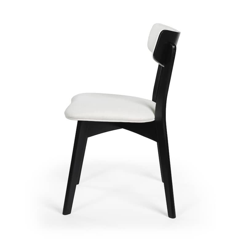 Chazz Mid-Century Modern Upholstered Rubberwood Dining Chairs (Set of 2) by Christopher Knight Home