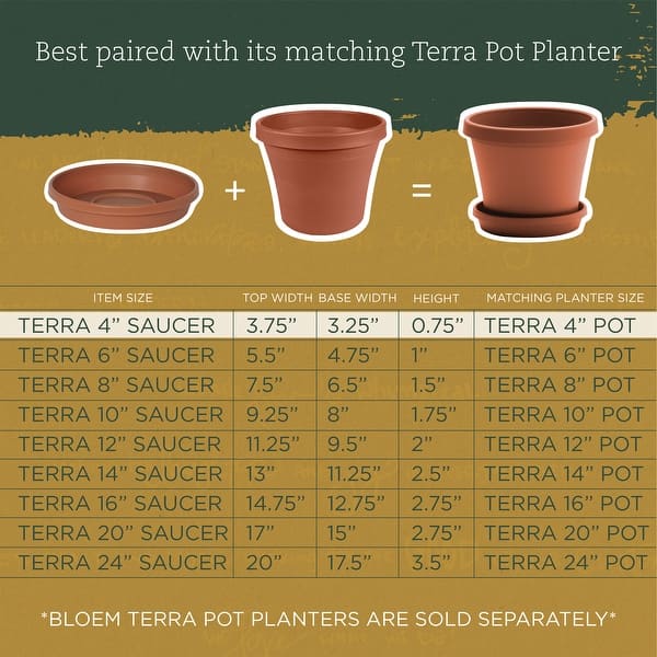 Bloem Terra Pot Round Drain Saucer: 20" - Pebble Stone -Tray For Planters  15-20", Matte Finish, Durable Resin, Ribbed Bottom - Bed Bath & Beyond -  30787853