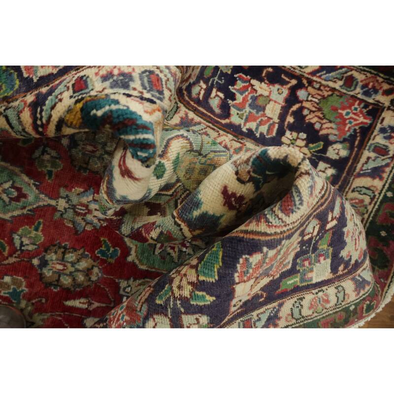 Hand Knotted Oriental 100% Wool Carpet Traditional Geometric Red Tabriz Area Rug - 7' 11'' X 5' 0''