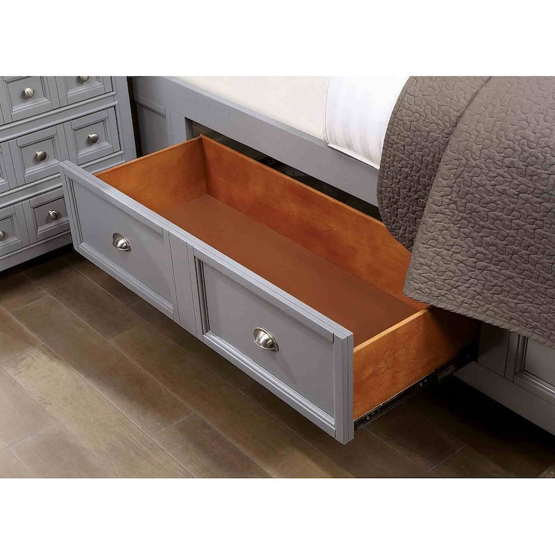 Transitional 1pc Gray Finish Storage Under Bed