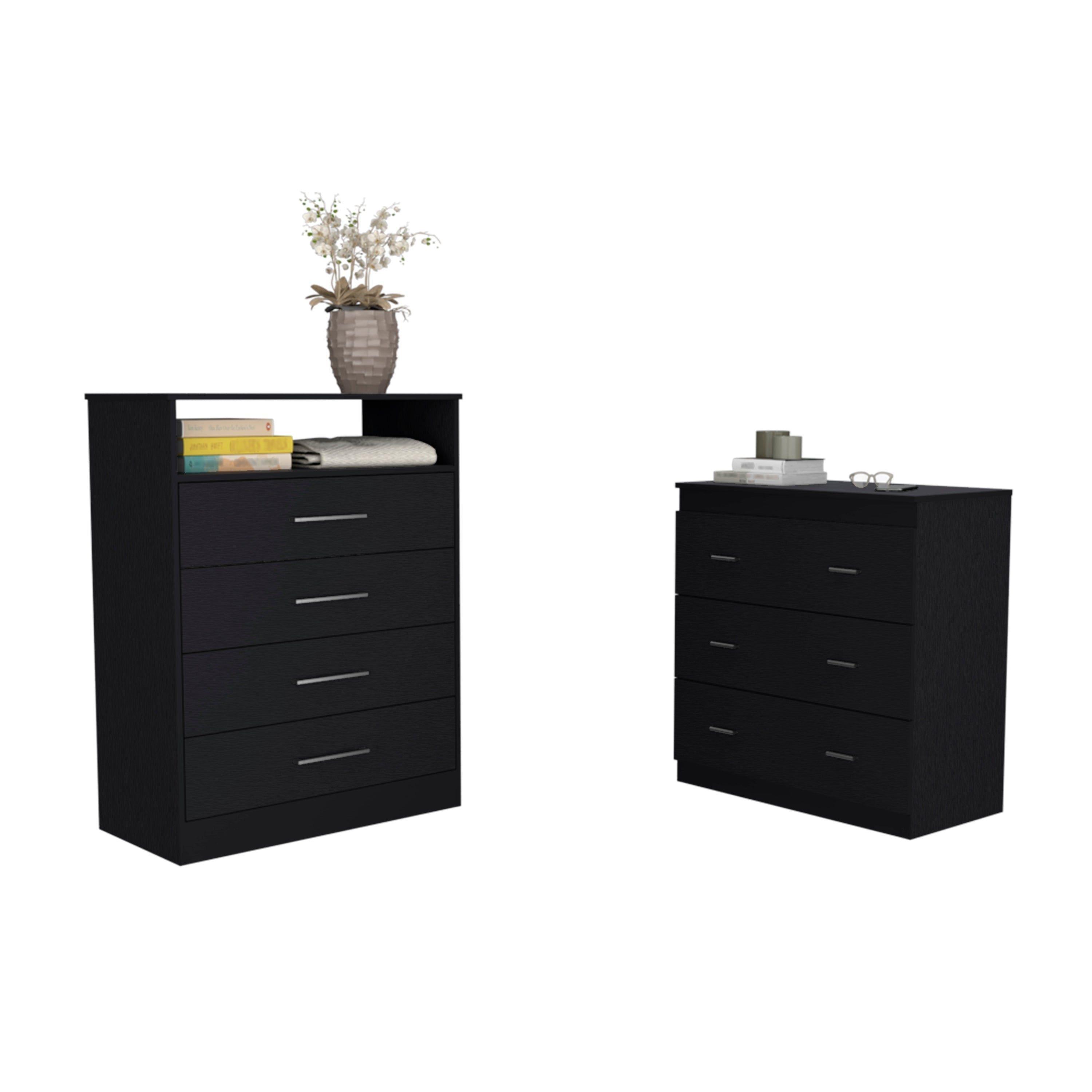 black dresser walmart Sikaic Chest of Drawers 6 Drawers Dresser with Vertical Large Storage Black Modern