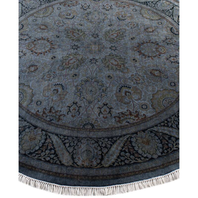 Overdyed One-of-a-Kind Hand-Knotted Area Rug - Gray - 6' 1" x 6' 1"