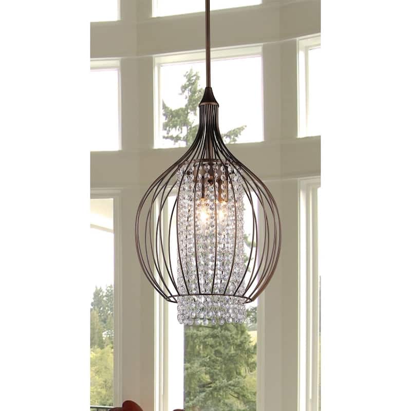 Crystal Antique Chandelier Bronze and Black Finish