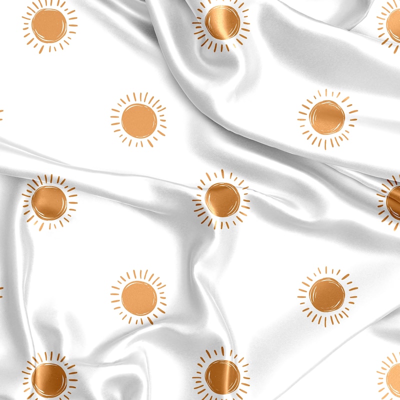 Sweet Jojo Designs Orange White Boho Sun Boy Girl Gender Neutral Satin Fitted Crib Sheet Pumpkin Bohemian Celestial Sky Desert