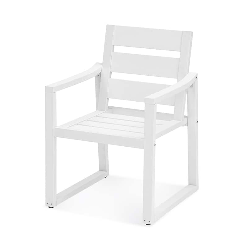 Stationary All-Weather Patio Square-Leg HDPS Dining Chairs (Set of 2) - 23.6"D x 24.6"W x 34.6"H