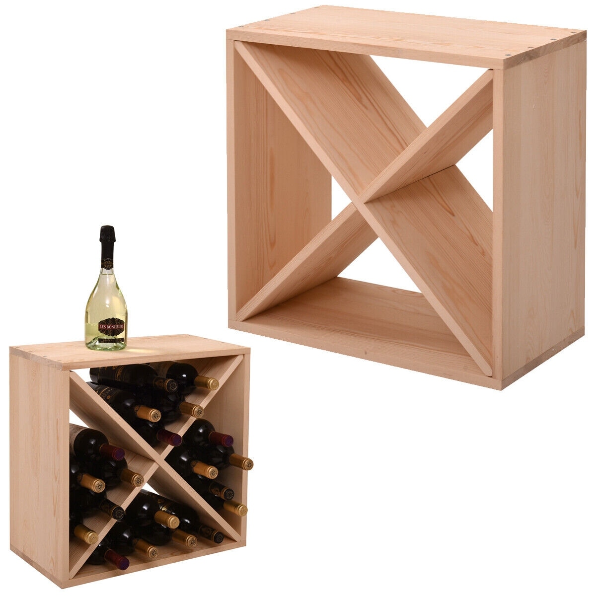 Stackable modular wine rack stackable storage stand display outlet shelves
