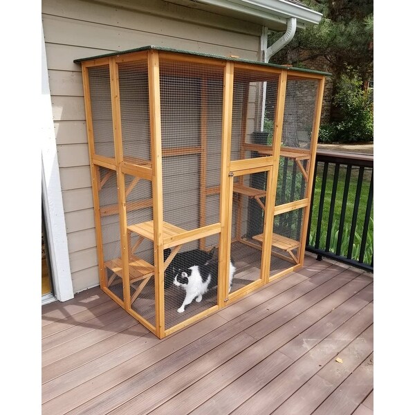 Shop Large Wooden Outdoor Cat Enclosure Cage With 6 Platforms 71
